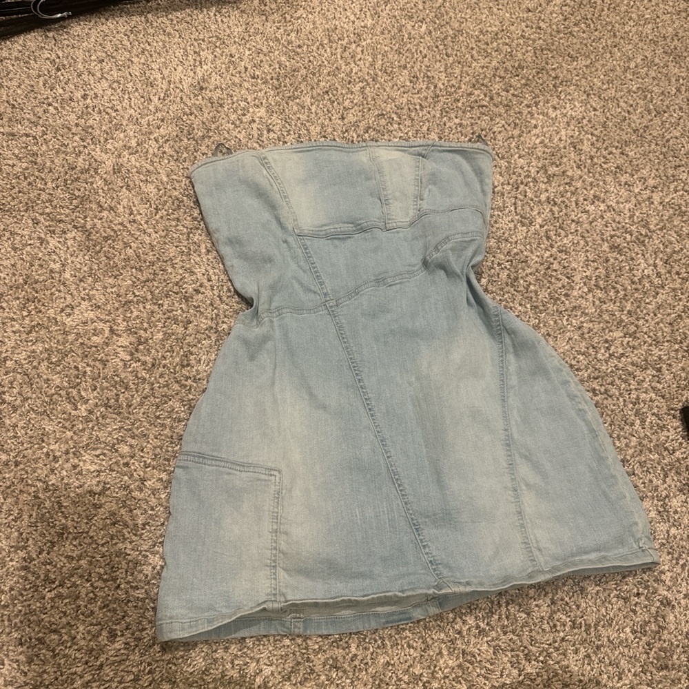 Zara Light Blue Denim Top
